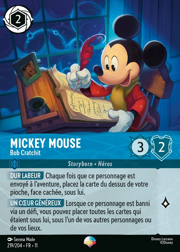 Mickey Mouse - Bob Cratchit — Disney Lorcana Personnage card from Winterspell