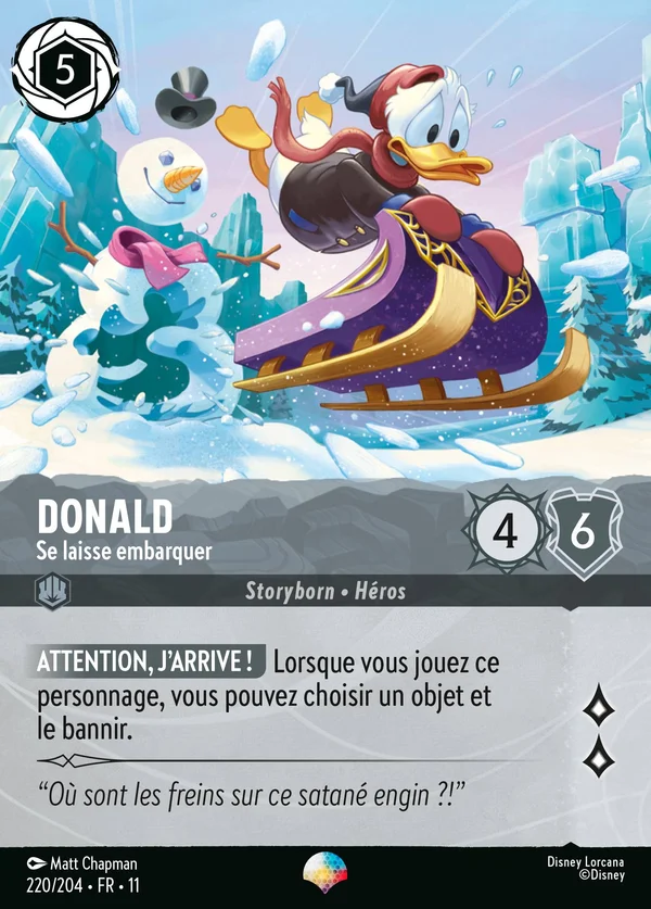 Donald - Se laisse embarquer — Disney Lorcana Personnage card from Winterspell