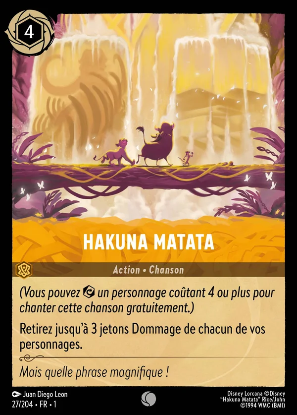 Hakuna Matata — Disney Lorcana Action card from The First Chapter