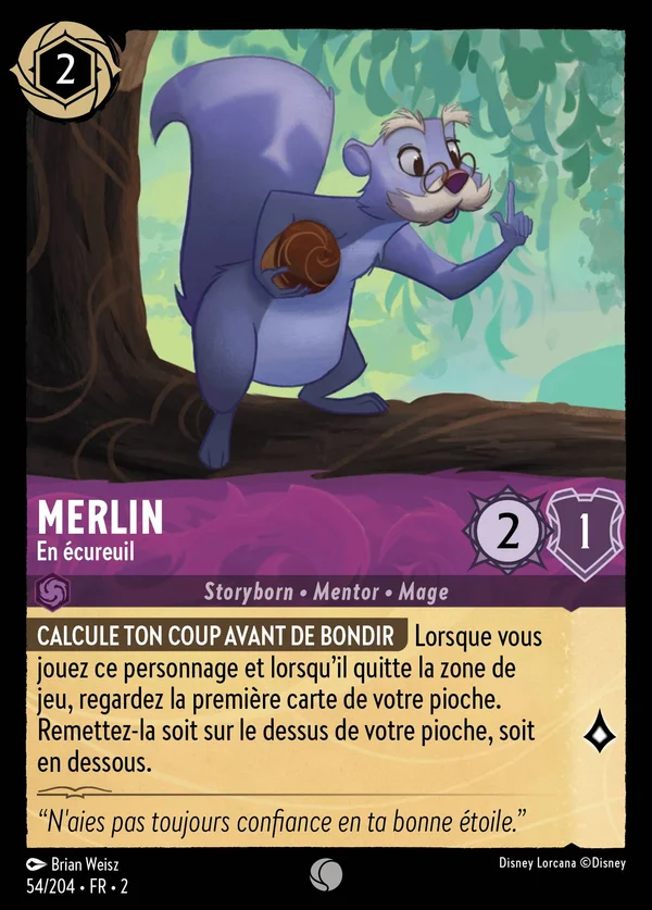 Merlin - En écureuil — Disney Lorcana Personnage card from Rise of the Floodborn