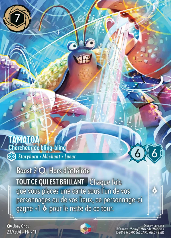 Tamatoa - Chercheur de bling-bling — Disney Lorcana Personnage card from Winterspell