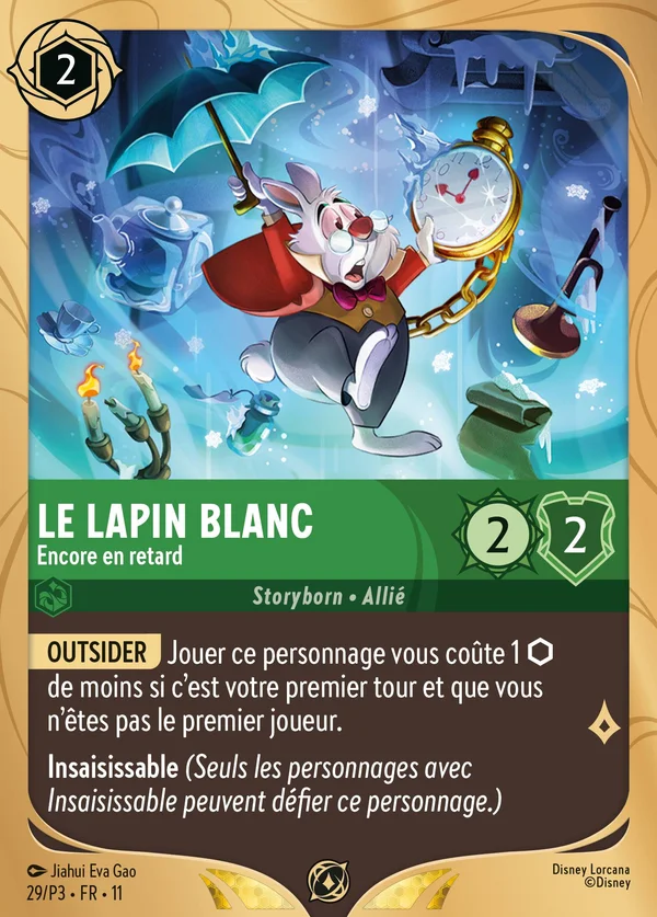 Le lapin blanc - Encore en retard — Disney Lorcana Personnage card from Winterspell