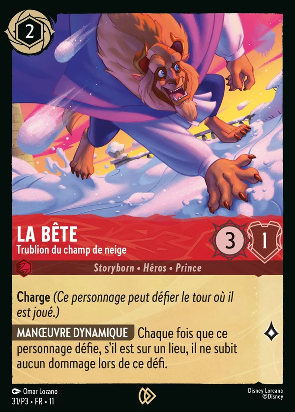 La Bête - Trublion du champ de neige — Disney Lorcana Personnage card from Winterspell