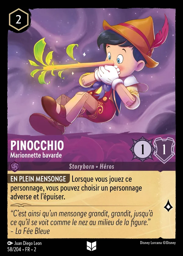Pinocchio - Marionnette bavarde — Disney Lorcana Personnage card from Rise of the Floodborn