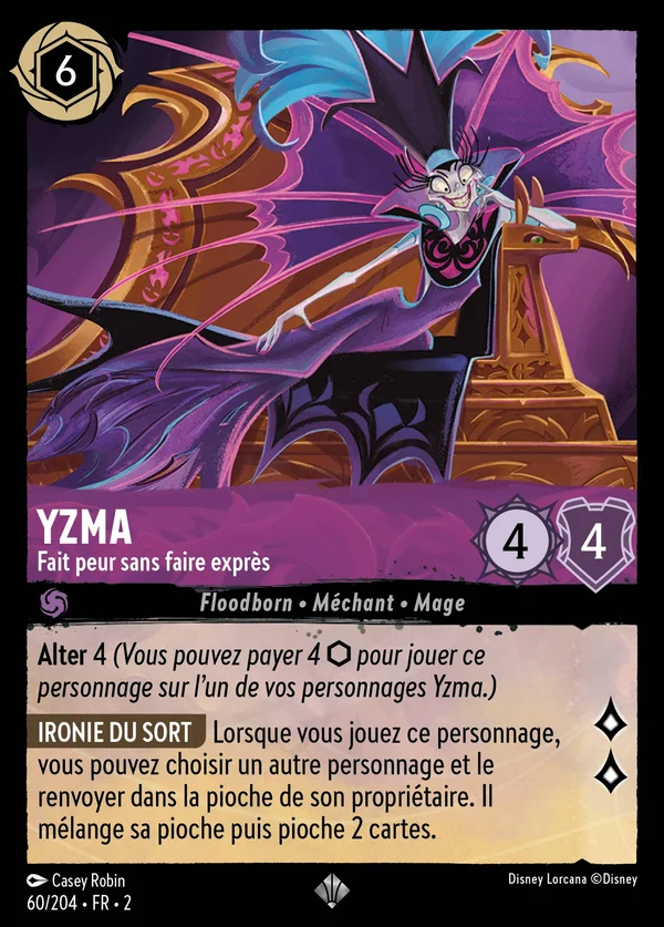 Yzma - Fait peur sans faire exprès — Disney Lorcana Personnage card from Rise of the Floodborn