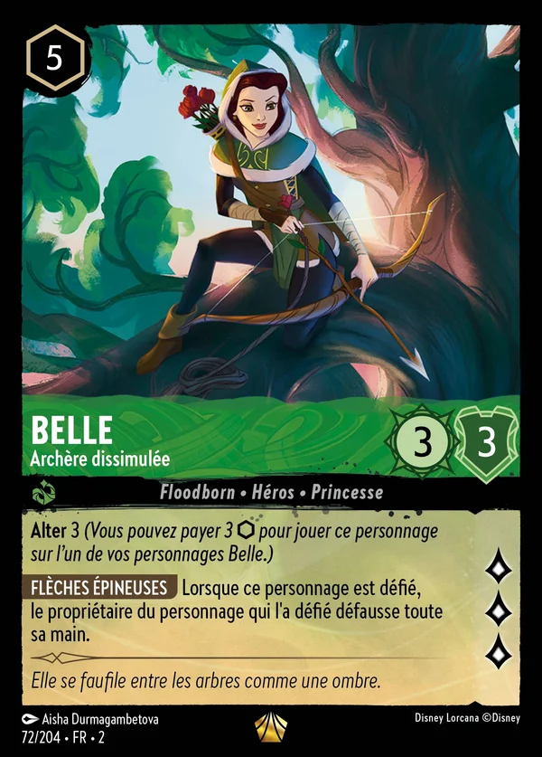 Belle - Archère dissimulée — Disney Lorcana Personnage card from Rise of the Floodborn