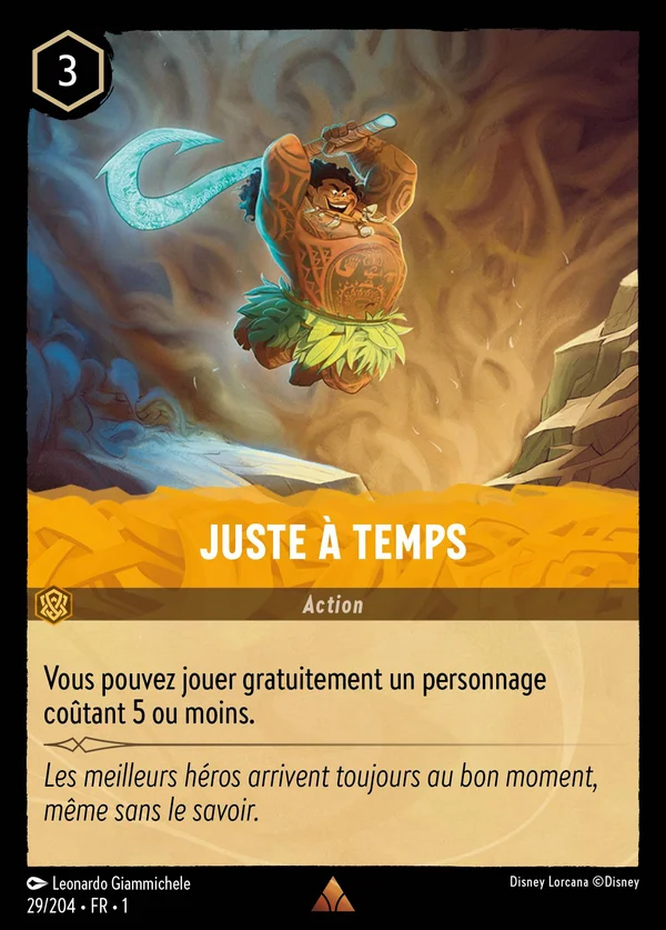 Juste à temps — Disney Lorcana Action card from The First Chapter