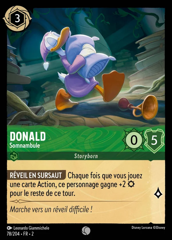 Donald - Somnambule — Disney Lorcana Personnage card from Rise of the Floodborn