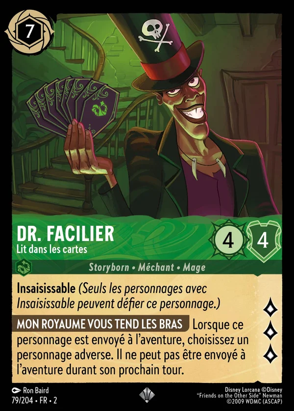 Dr. Facilier - Lit dans les cartes — Disney Lorcana Personnage card from Rise of the Floodborn
