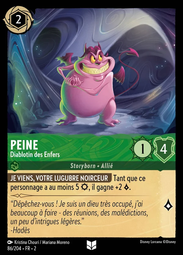 Peine - Diablotin des Enfers — Disney Lorcana Personnage card from Rise of the Floodborn