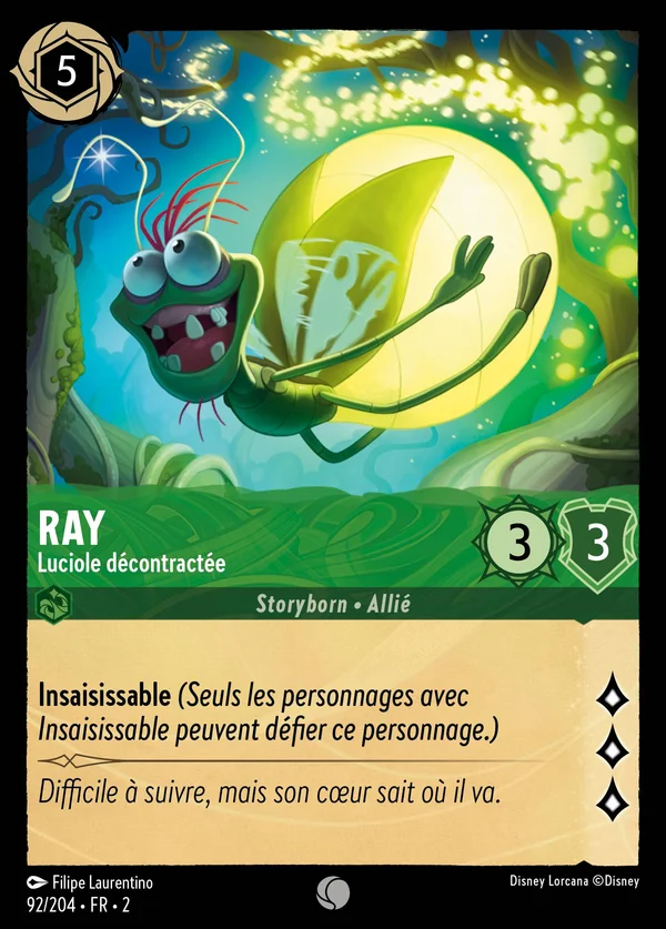 Ray - Luciole décontractée — Disney Lorcana Personnage card from Rise of the Floodborn