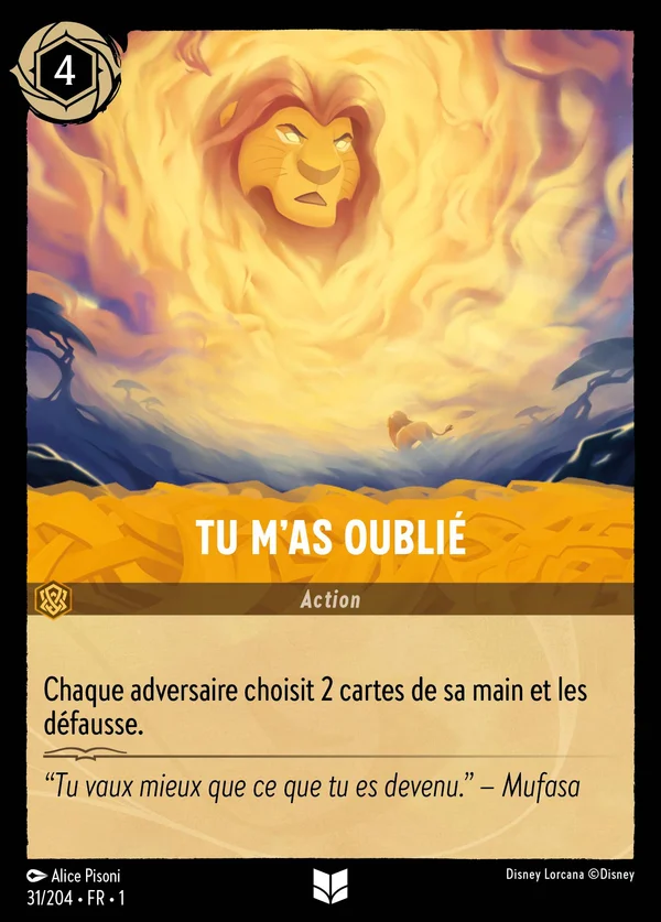 Tu m'as oublié — Disney Lorcana Action card from The First Chapter
