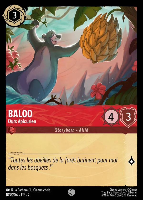Baloo - Ours épicurien — Disney Lorcana Personnage card from Rise of the Floodborn