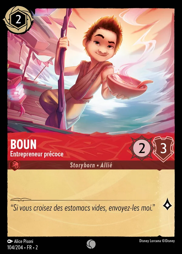 Boun - Entrepreneur précoce — Disney Lorcana Personnage card from Rise of the Floodborn