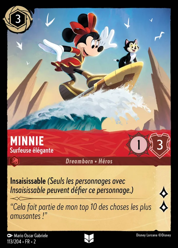 Minnie - Surfeuse élégante — Disney Lorcana Personnage card from Rise of the Floodborn