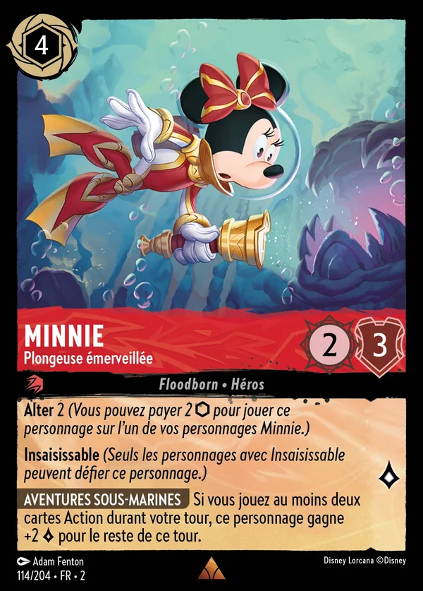 Minnie - Plongeuse émerveillée — Disney Lorcana Personnage card from Rise of the Floodborn