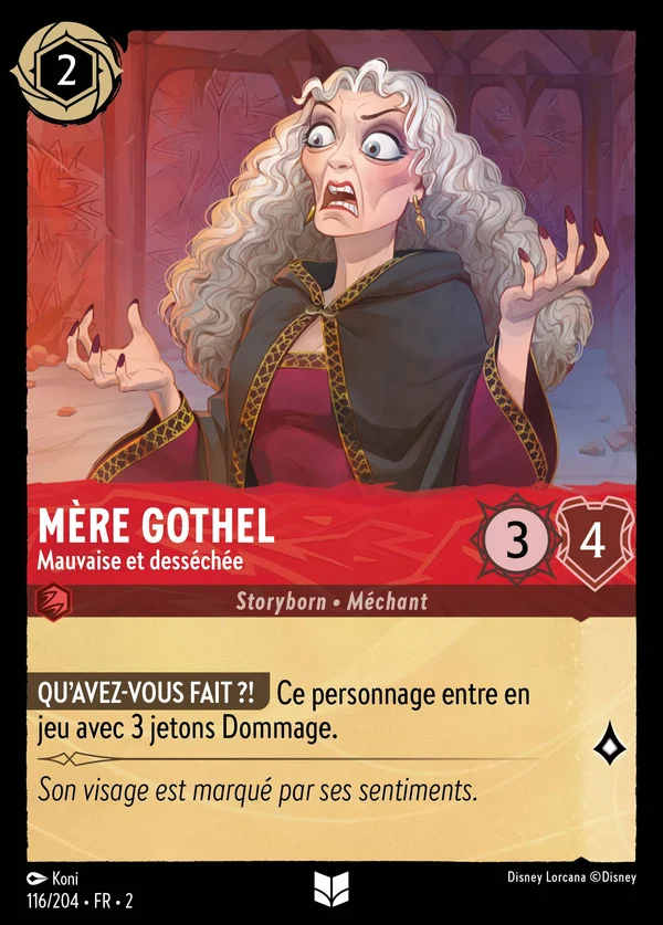 Mère Gothel - Mauvaise et desséchée — Disney Lorcana Personnage card from Rise of the Floodborn