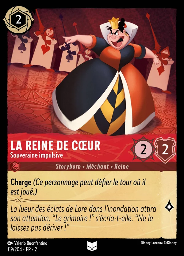 La Reine de Cœur - Souveraine impulsive — Disney Lorcana Personnage card from Rise of the Floodborn