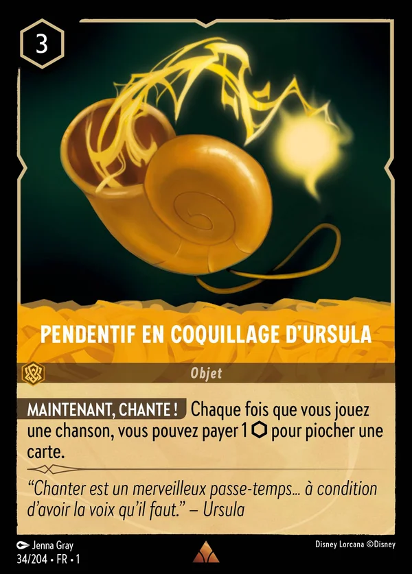 Pendentif en coquillage d'Ursula — Disney Lorcana Objet card from The First Chapter