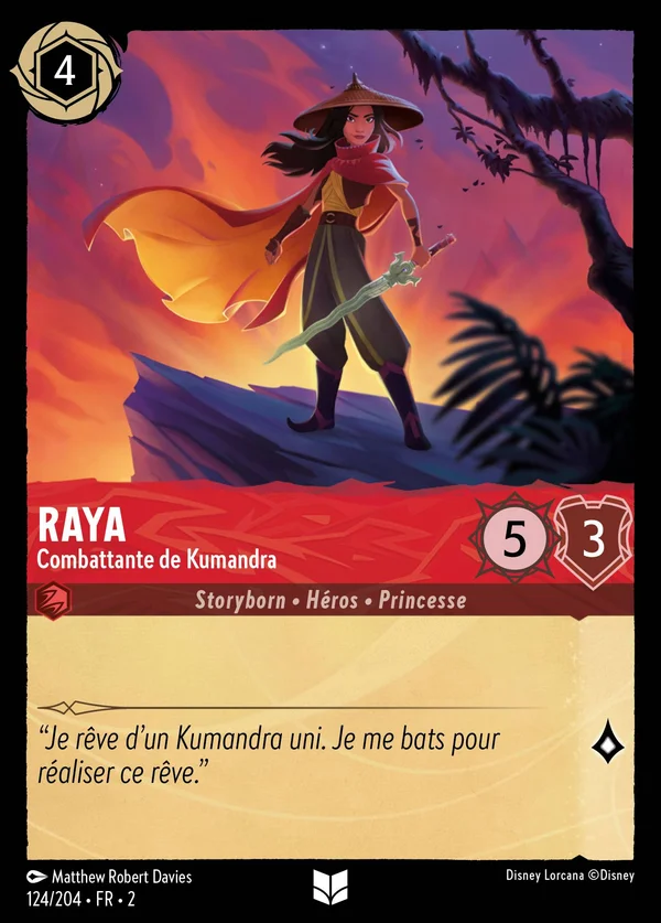 Raya - Combattante de Kumandra — Disney Lorcana Personnage card from Rise of the Floodborn