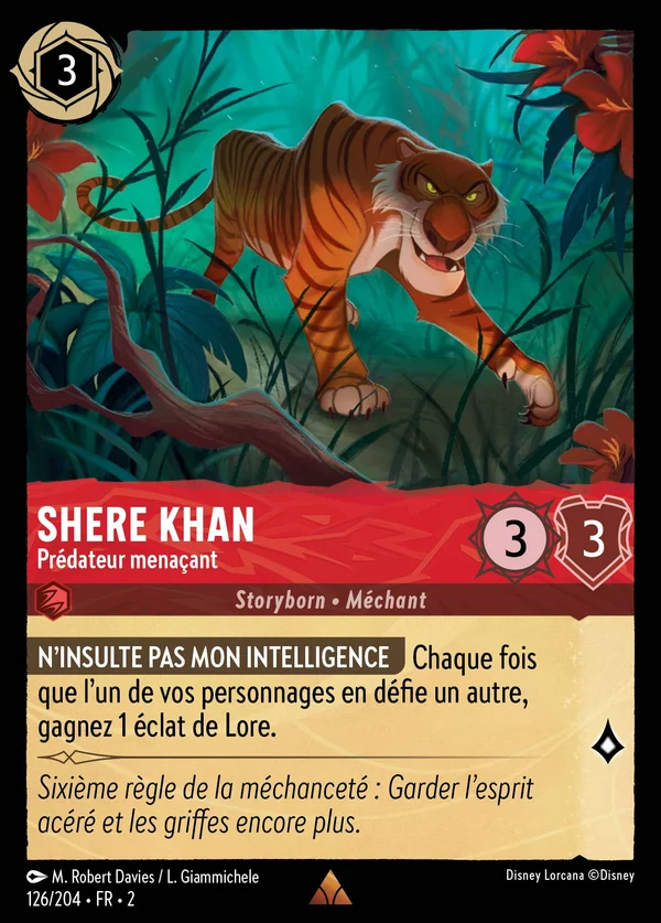 Shere Khan - Prédateur menaçant — Disney Lorcana Personnage card from Rise of the Floodborn