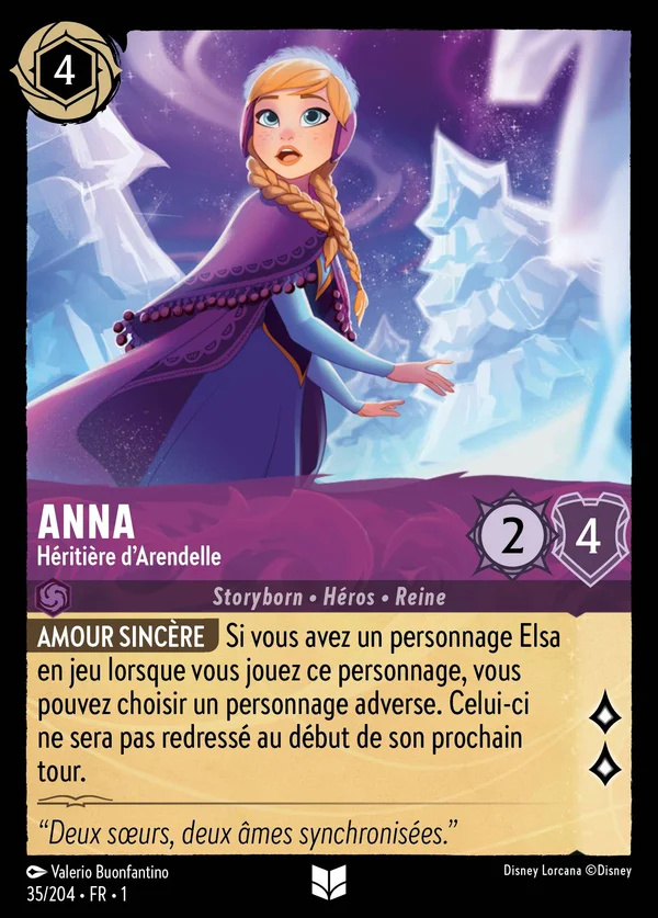 Anna - Héritière d'Arendelle — Disney Lorcana Personnage card from The First Chapter