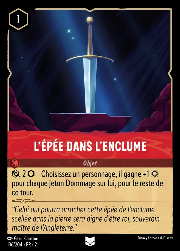 L'épée dans l'enclume — Disney Lorcana Objet card from Rise of the Floodborn