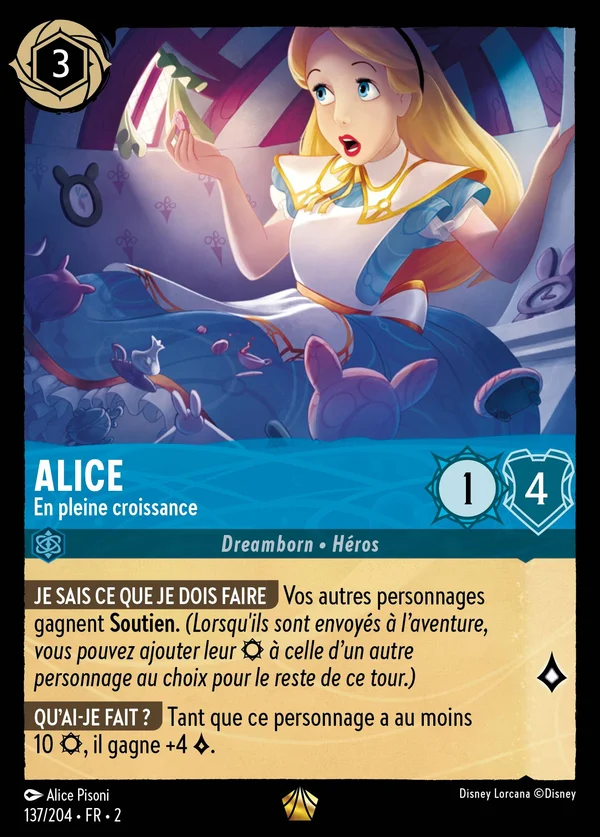 Alice - En pleine croissance — Disney Lorcana Personnage card from Rise of the Floodborn