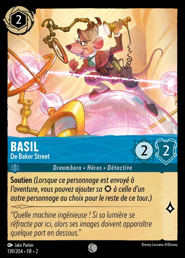 Basil - De Baker Street — Disney Lorcana Personnage card from Rise of the Floodborn