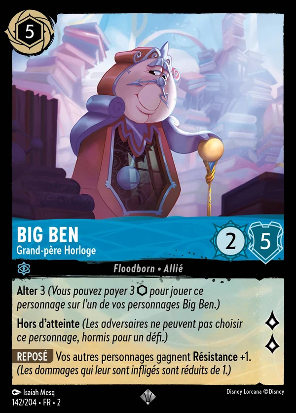 Big Ben - Grand-père Horloge — Disney Lorcana Personnage card from Rise of the Floodborn