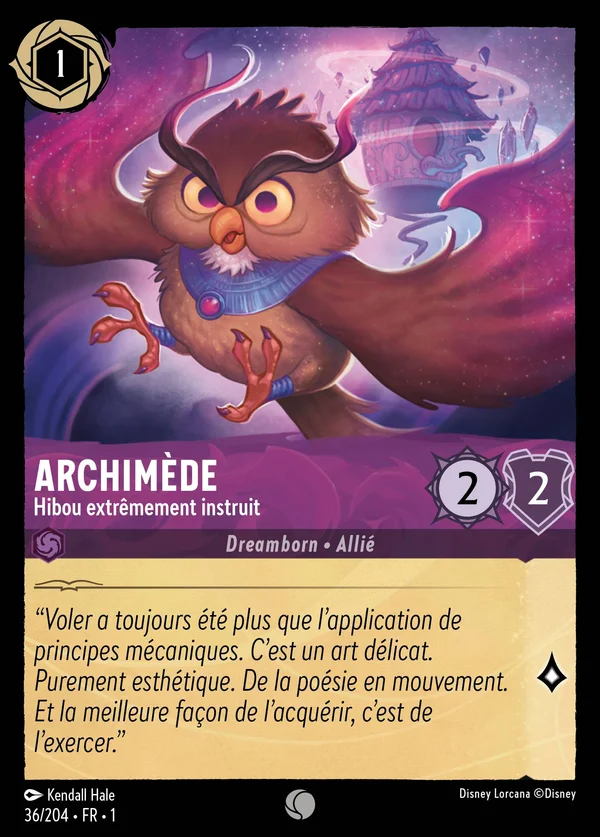Archimède - Hibou extrêmement instruit — Disney Lorcana Personnage card from The First Chapter