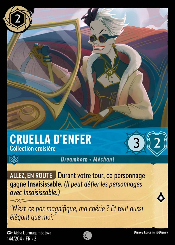 Cruella d'Enfer - Collection croisière — Disney Lorcana Personnage card from Rise of the Floodborn