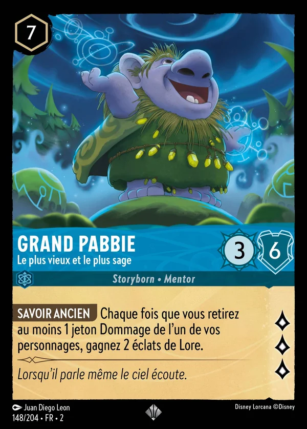 Grand Pabbie - Le plus vieux et le plus sage — Disney Lorcana Personnage card from Rise of the Floodborn
