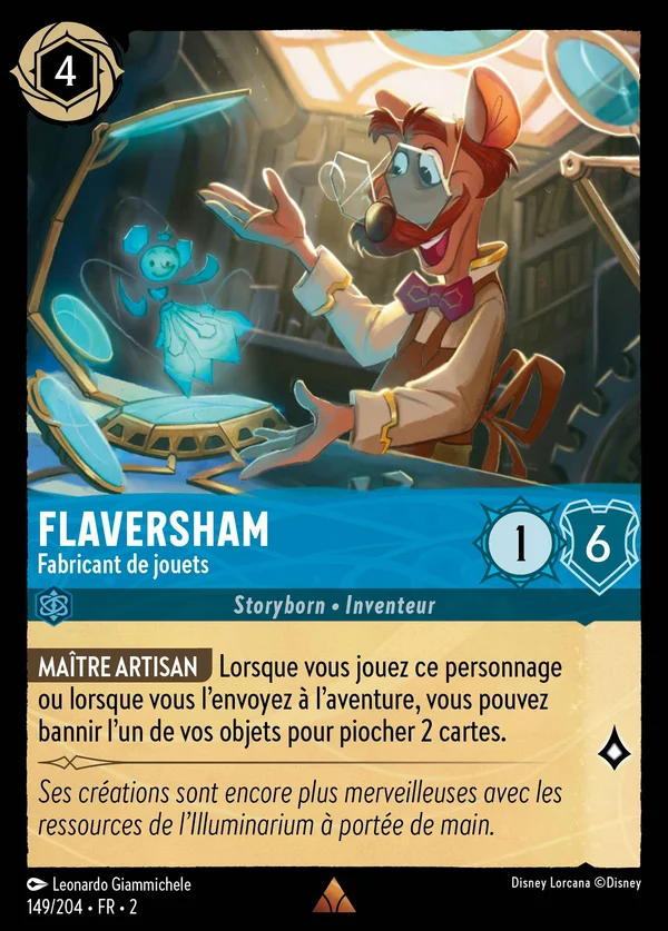 Flaversham - Fabricant de jouets — Disney Lorcana Personnage card from Rise of the Floodborn