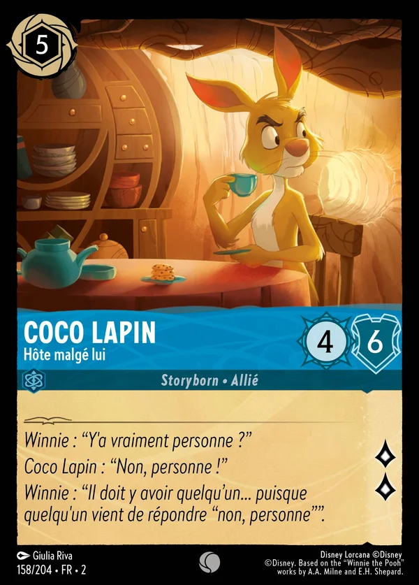 Coco Lapin - Hôte malgé lui — Disney Lorcana Personnage card from Rise of the Floodborn