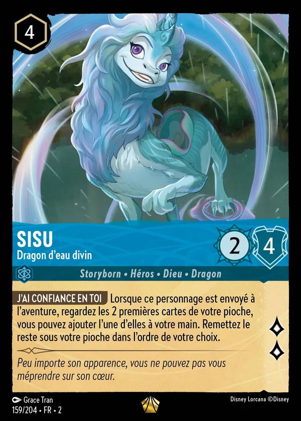 Sisu - Dragon d'eau divin — Disney Lorcana Personnage card from Rise of the Floodborn