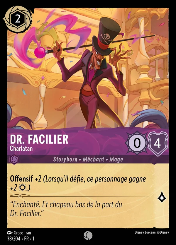 Dr. Facilier - Charlatan — Disney Lorcana Personnage card from The First Chapter