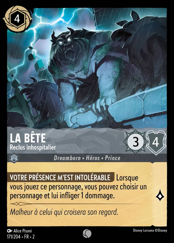La Bête - Reclus inhospitalier — Disney Lorcana Personnage card from Rise of the Floodborn
