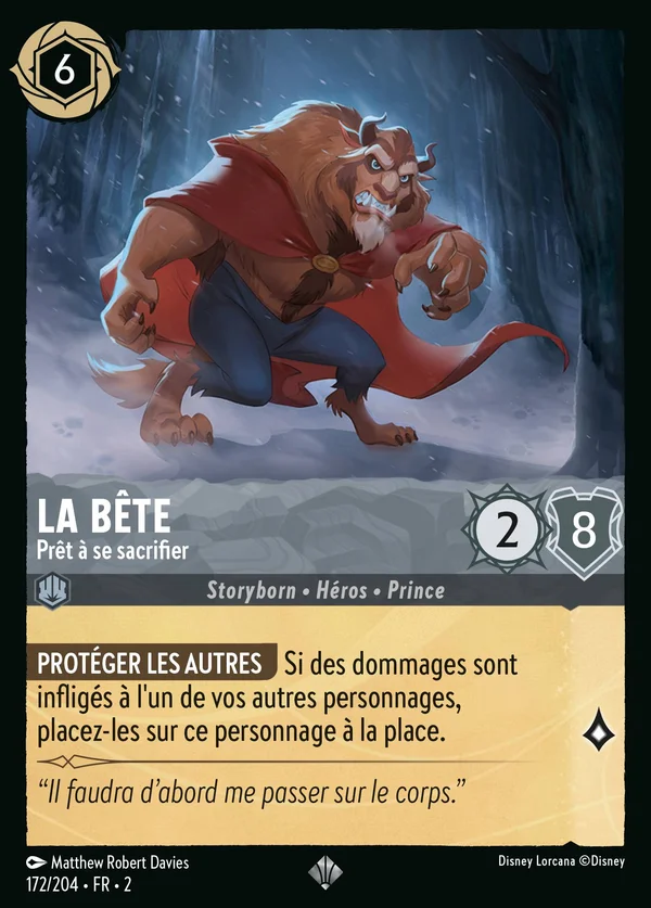 La Bête - Prêt à se sacrifier — Disney Lorcana Personnage card from Rise of the Floodborn