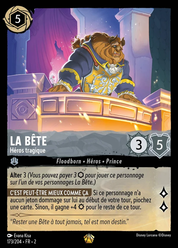 La Bête - Héros tragique — Disney Lorcana Personnage card from Rise of the Floodborn