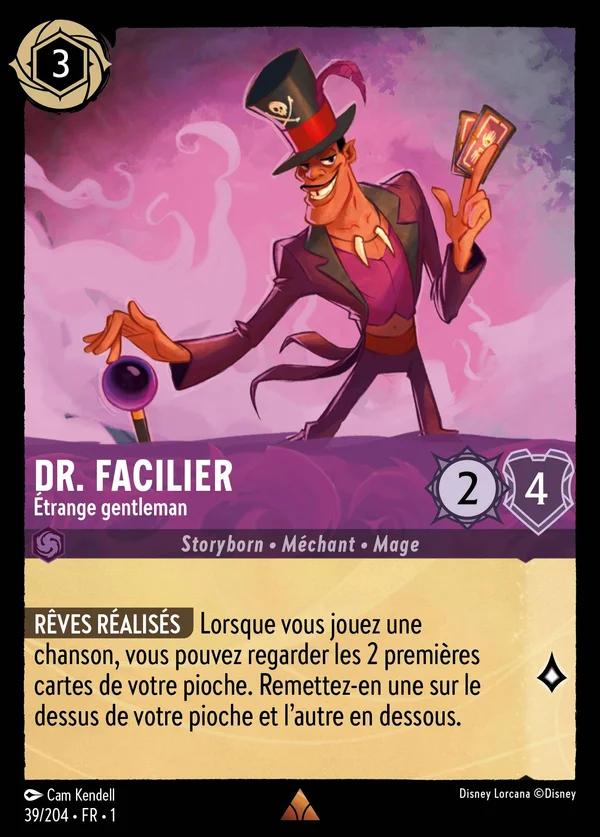 Dr. Facilier - Étrange gentleman — Disney Lorcana Personnage card from The First Chapter