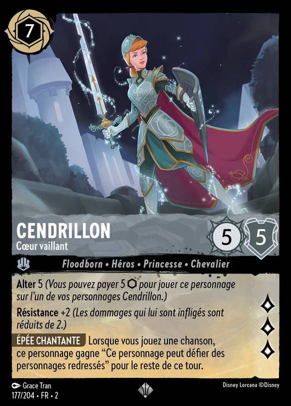 Cendrillon - Cœur vaillant — Disney Lorcana Personnage card from Rise of the Floodborn