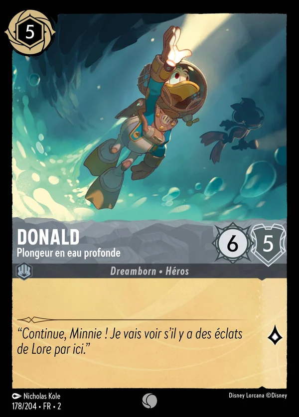 Donald - Plongeur en eau profonde — Disney Lorcana Personnage card from Rise of the Floodborn