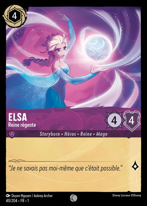 Elsa - Reine régente — Disney Lorcana Personnage card from The First Chapter