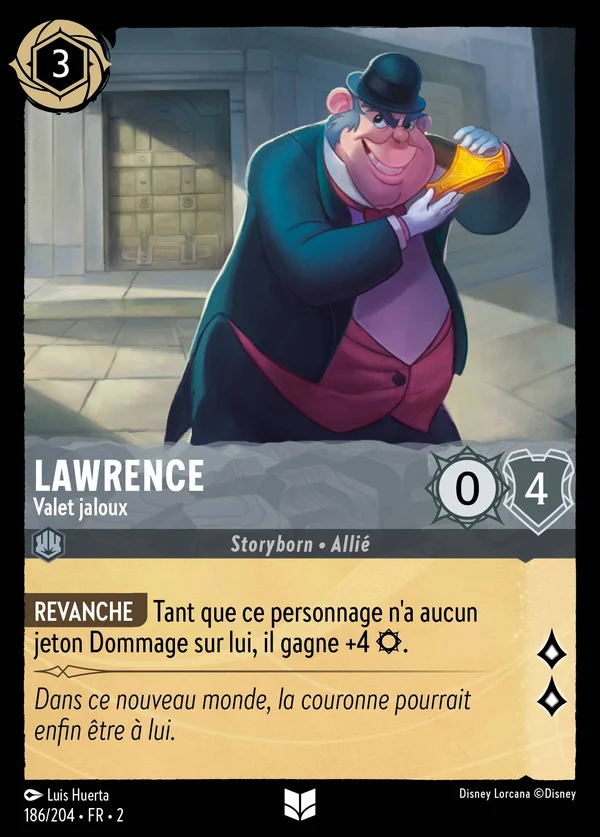 Lawrence - Valet jaloux — Disney Lorcana Personnage card from Rise of the Floodborn