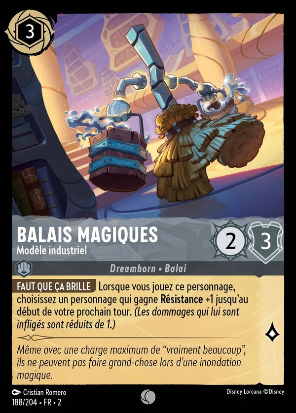 Balais magiques - Modèle industriel — Disney Lorcana Personnage card from Rise of the Floodborn