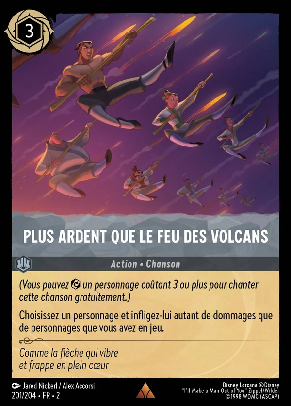 Plus ardent que le feu des volcans — Disney Lorcana Action card from Rise of the Floodborn