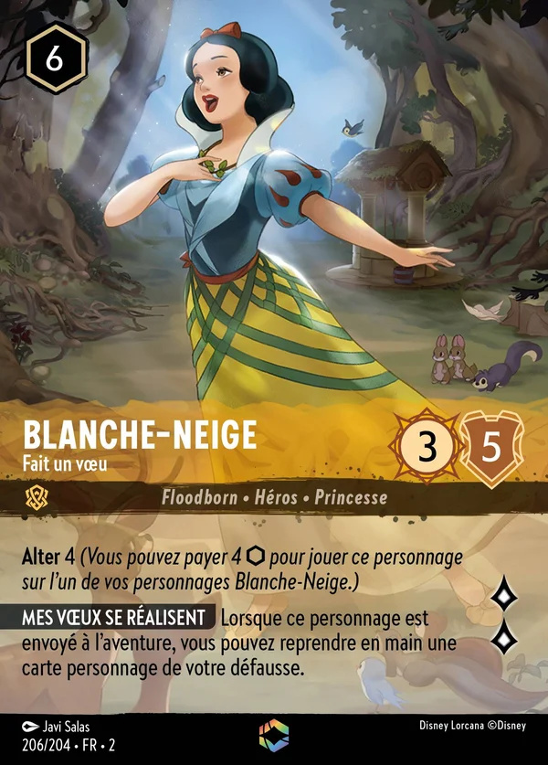 Blanche-Neige - Fait un vœu — Disney Lorcana Personnage card from Rise of the Floodborn