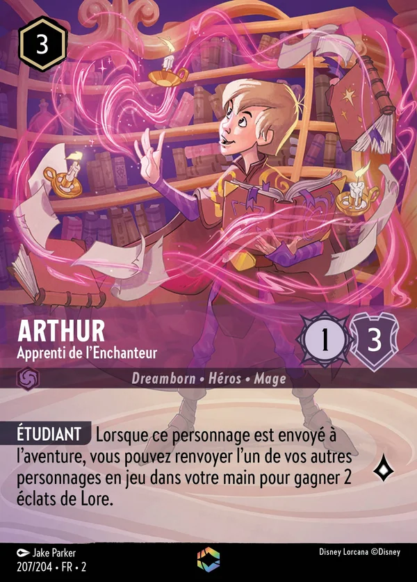 Arthur - Apprenti de l'Enchanteur — Disney Lorcana Personnage card from Rise of the Floodborn