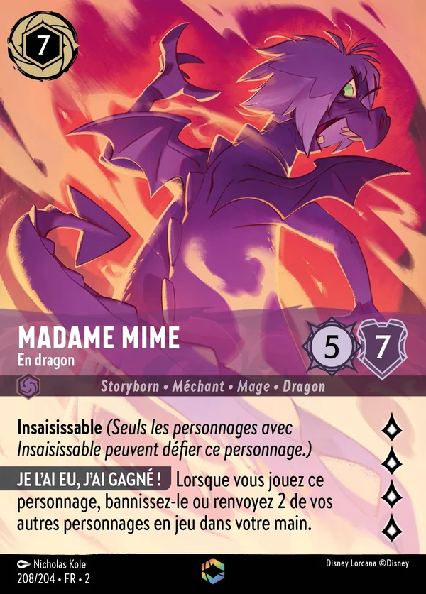 Madame Mime - En dragon — Disney Lorcana Personnage card from Rise of the Floodborn